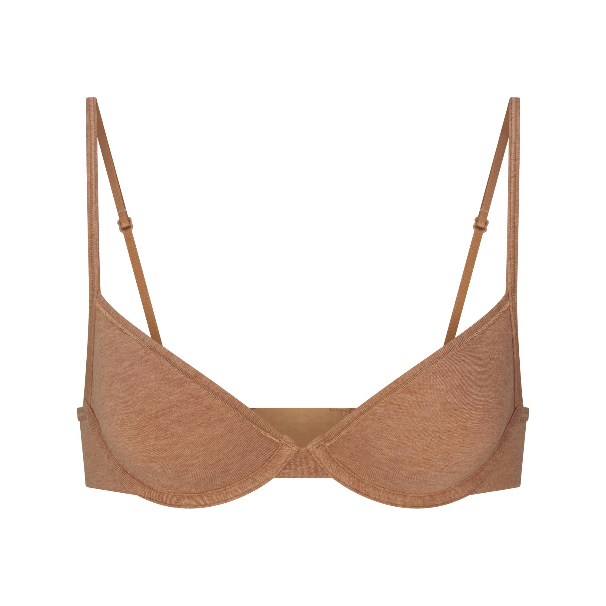 EVERYDAY COTTON UNLINED DEMI BRA | SIENNA HEATHER FLAT ON A WHITE BACKGROUND | FLT