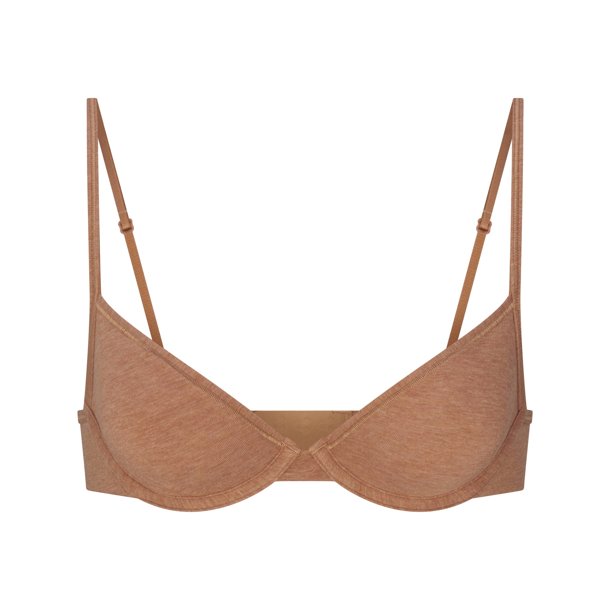 EVERYDAY COTTON UNLINED DEMI BRA | SIENNA HEATHER FLAT ON A WHITE BACKGROUND | FLT