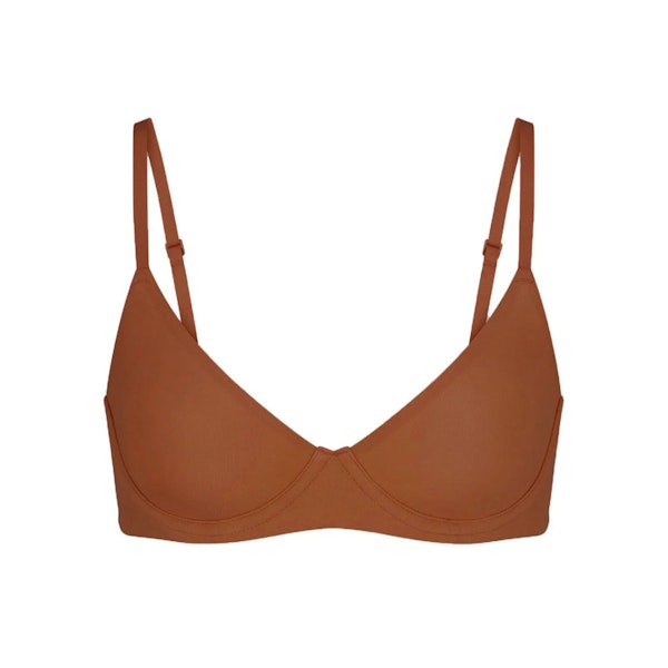 FITS EVERYBODY UNLINED DEMI BRA | BRONZE (DEMI BRAS) LAYS FLAT ON A WHITE BACKGROUND | FLT