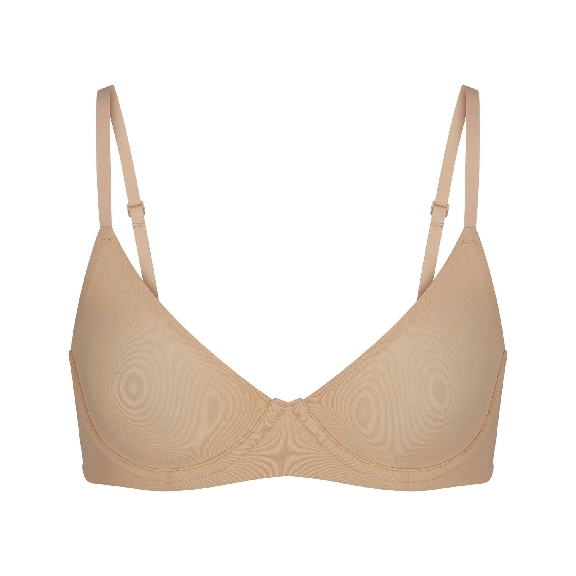 FITS EVERYBODY UNLINED DEMI BRA | CLAY (DEMI BRAS) LAYS FLAT ON A WHITE BACKGROUND | FLT
