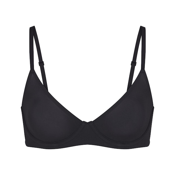 FITS EVERYBODY UNLINED DEMI BRA | ONYX (DEMI BRAS) LAYS FLAT ON A WHITE BACKGROUND | FLT