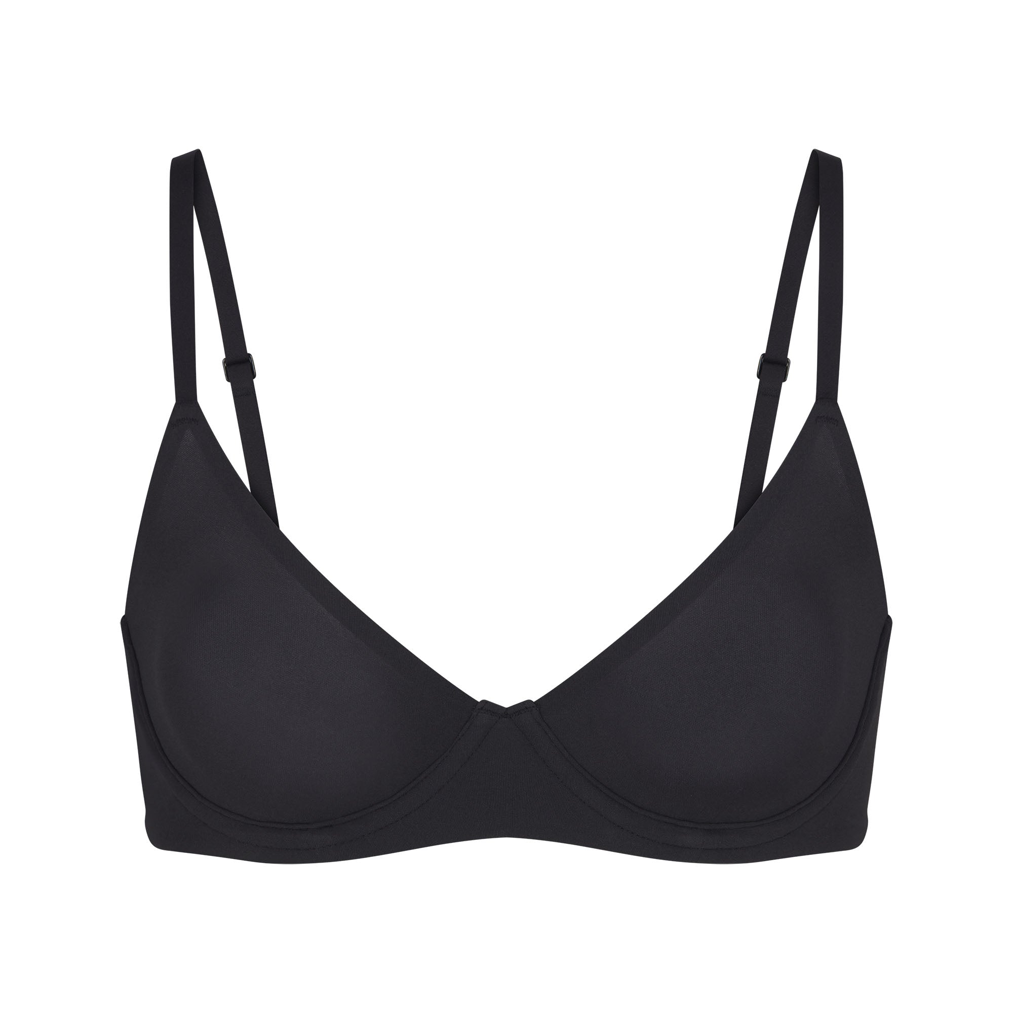 FITS EVERYBODY UNLINED DEMI BRA | ONYX (DEMI BRAS) LAYS FLAT ON A WHITE BACKGROUND | FLT