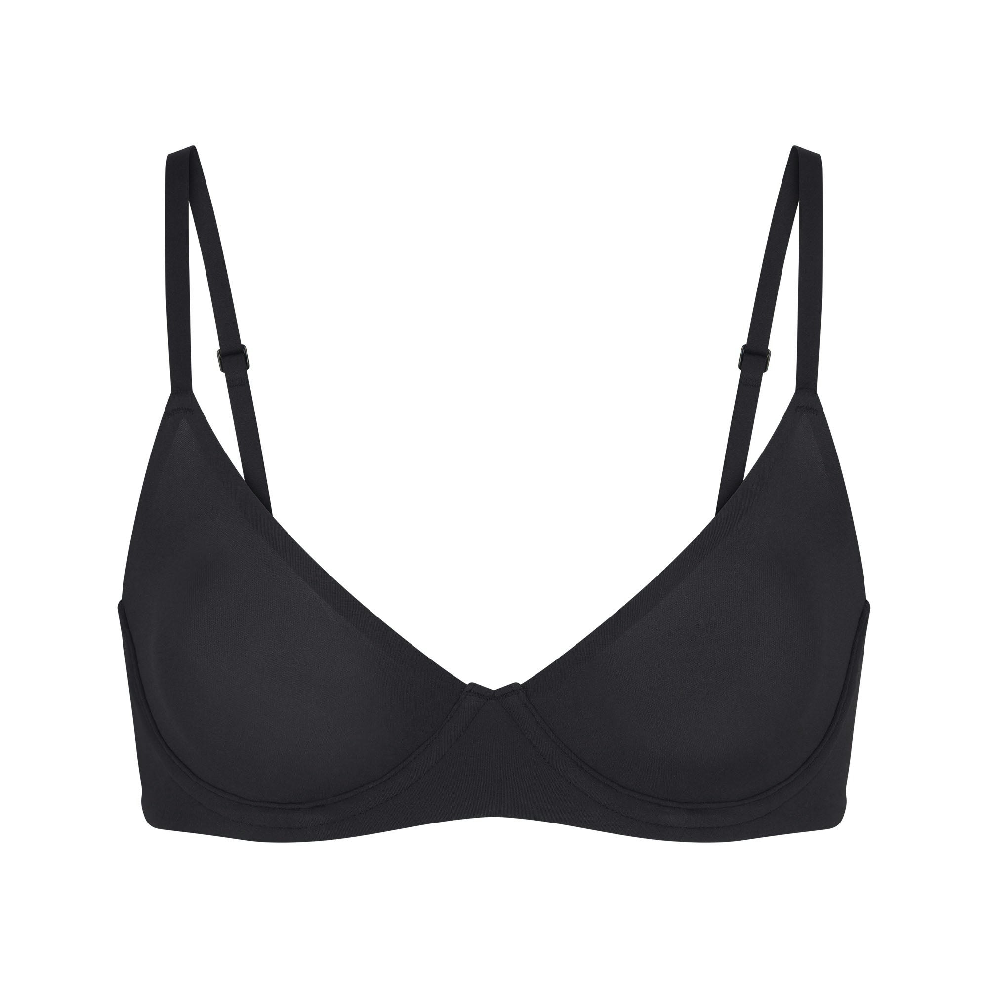 FITS EVERYBODY UNLINED DEMI BRA | ONYX (DEMI BRAS) LAYS FLAT ON A WHITE BACKGROUND | FLT