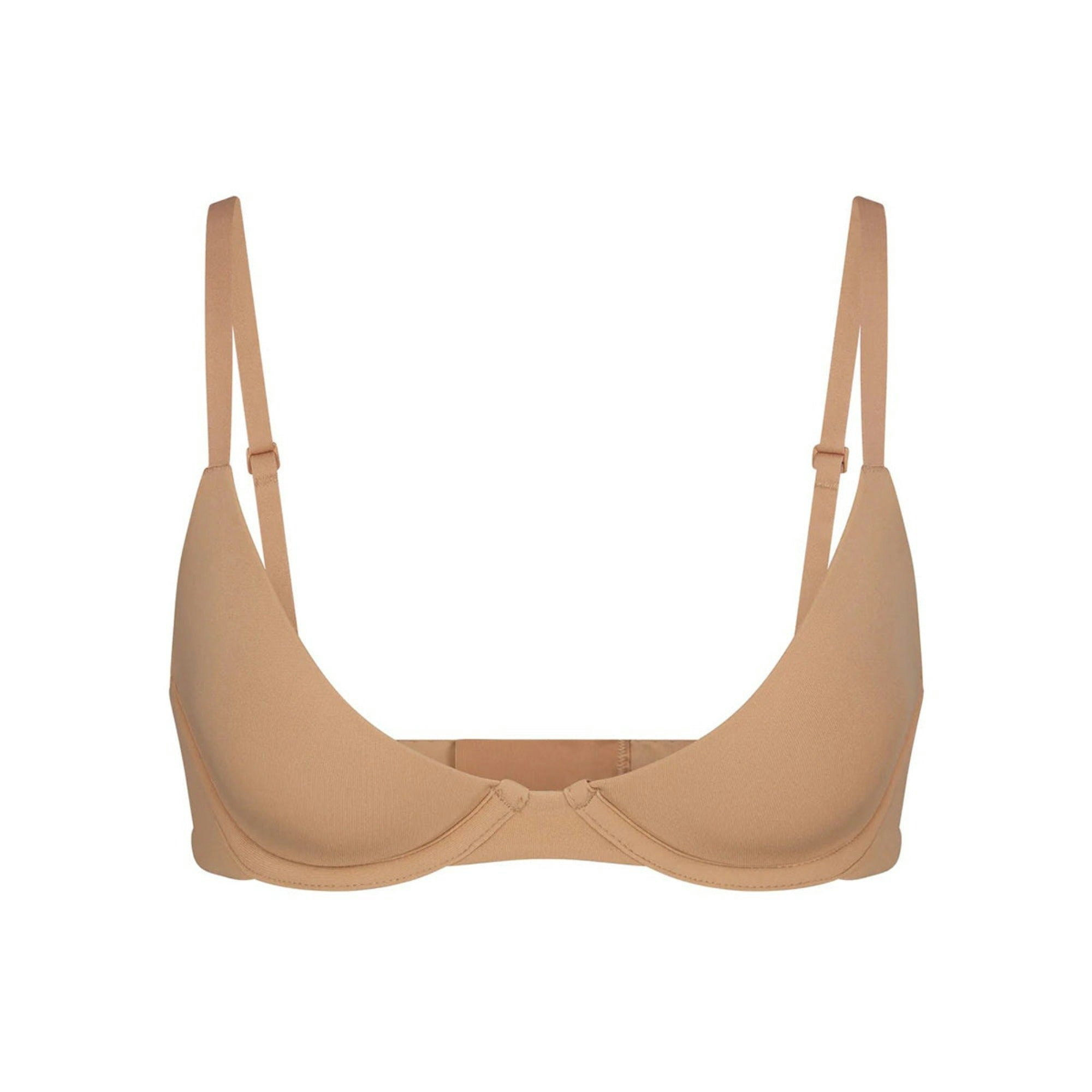 FITS EVERYBODY PLUNGE BRA | OCHRE (PLUNGE BRAS) LAYS FLAT ON A WHITE BACKGROUND | FLT