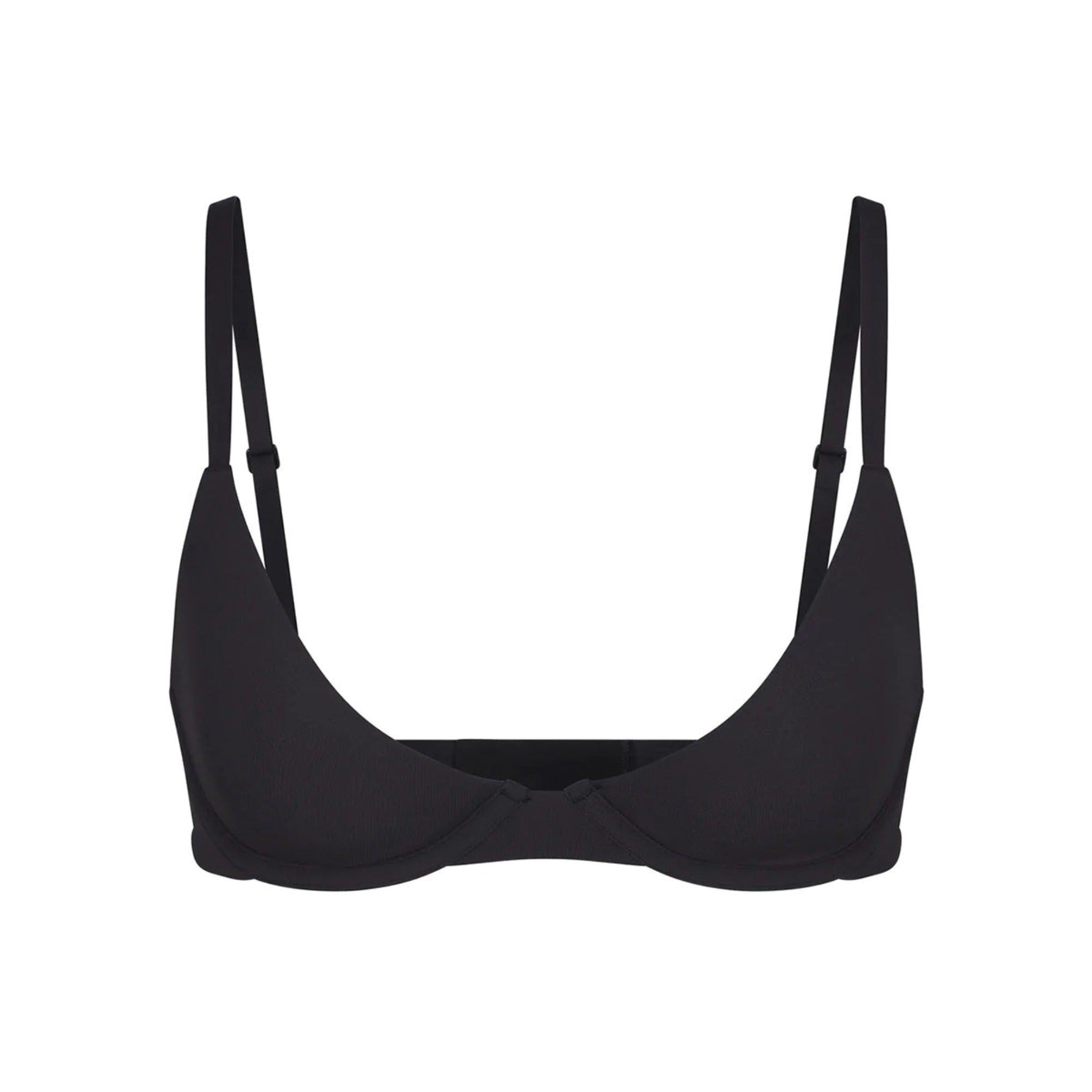 FITS EVERYBODY PLUNGE BRA | ONYX (PLUNGE BRAS) LAYS FLAT ON A WHITE BACKGROUND | FLT