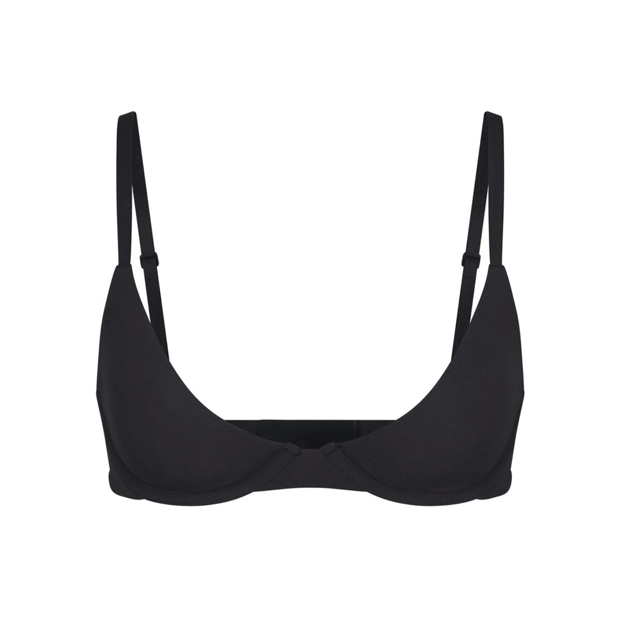 FITS EVERYBODY PLUNGE BRA | ONYX (PLUNGE BRAS) LAYS FLAT ON A WHITE BACKGROUND | FLT