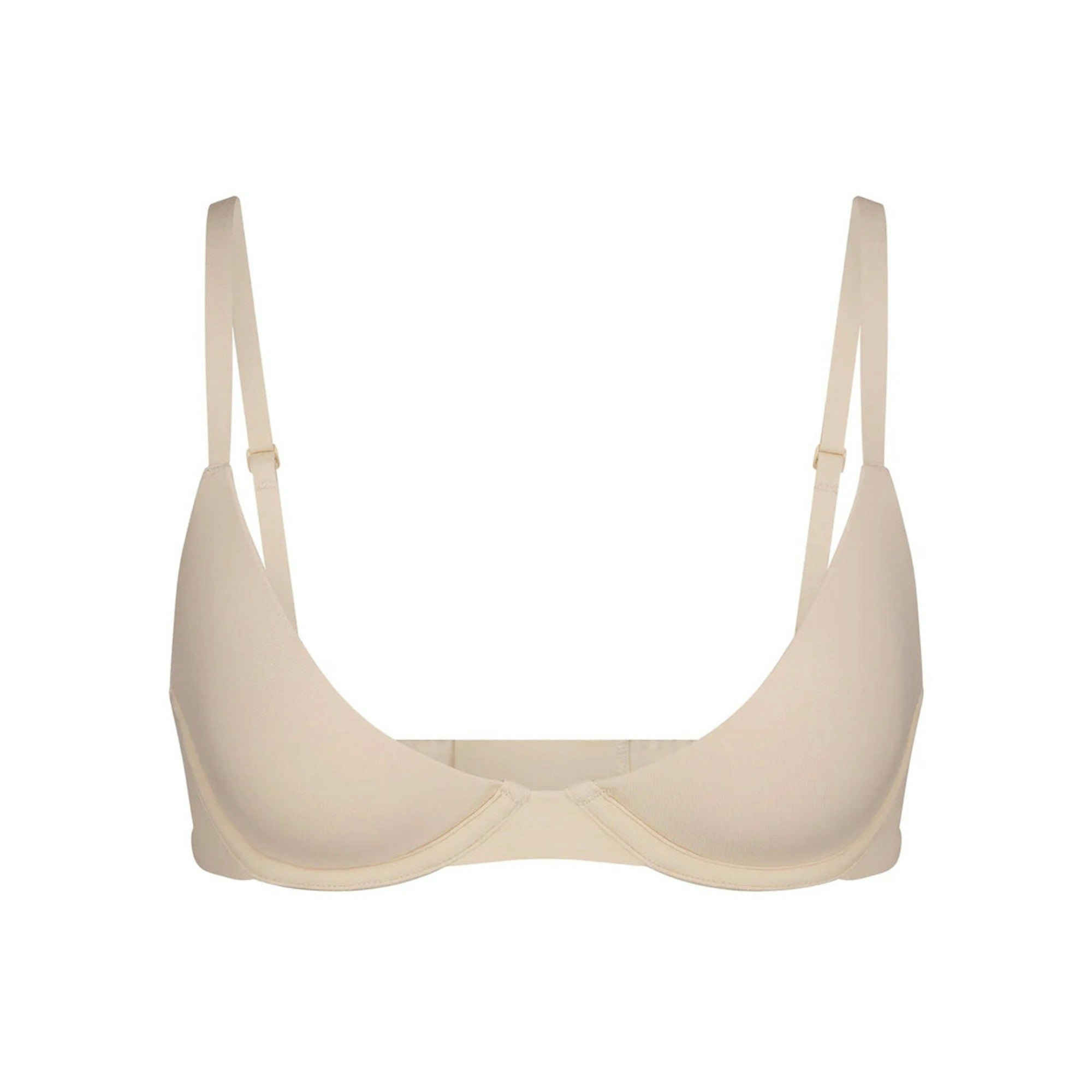 FITS EVERYBODY PLUNGE BRA | SAND (PLUNGE BRAS) LAYS FLAT ON A WHITE BACKGROUND | FLT