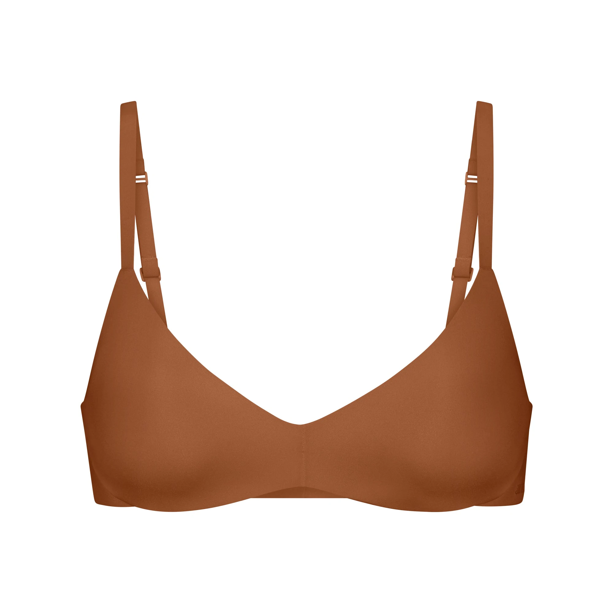 WIRELESS FORM PUSH-UP PLUNGE BRA | BRONZE (DEMI BRAS) LAYS FLAT ON A WHITE BACKGROUND | FLT