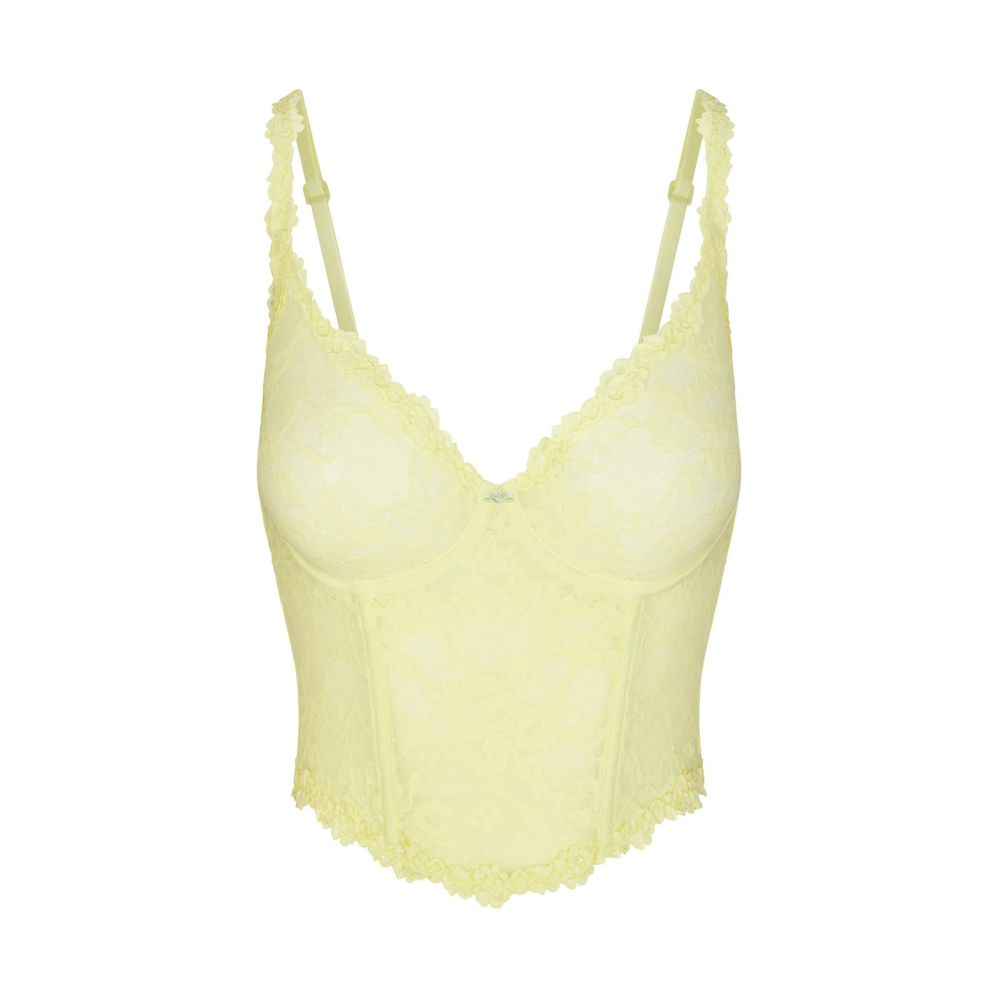 STRETCH LACE CORSET | LEMONADE (CORSET TOPS) LAYS FLAT ON A WHITE BACKGROUND | FLT