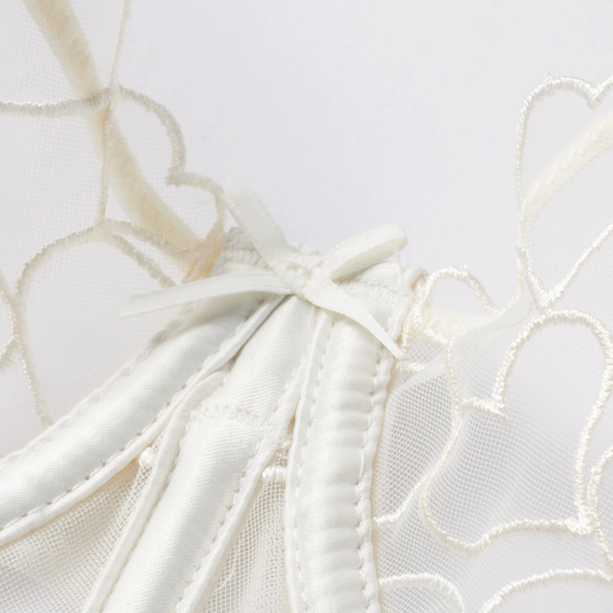 EMBROIDERED TULLE CROPPED CORSET | MARBLE ADDITIONAL FABRIC DETAILS