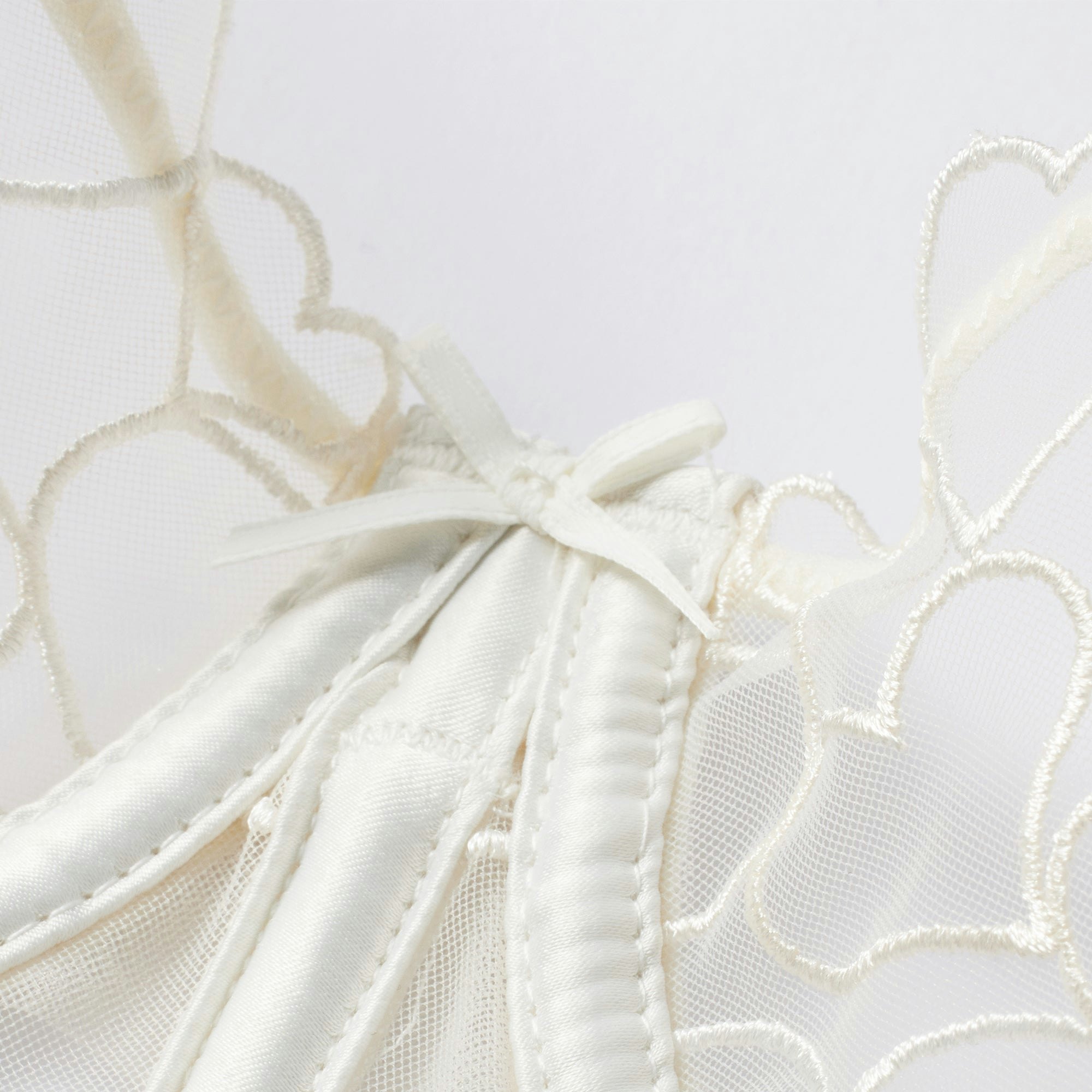 EMBROIDERED TULLE CROPPED CORSET | MARBLE ADDITIONAL FABRIC DETAILS