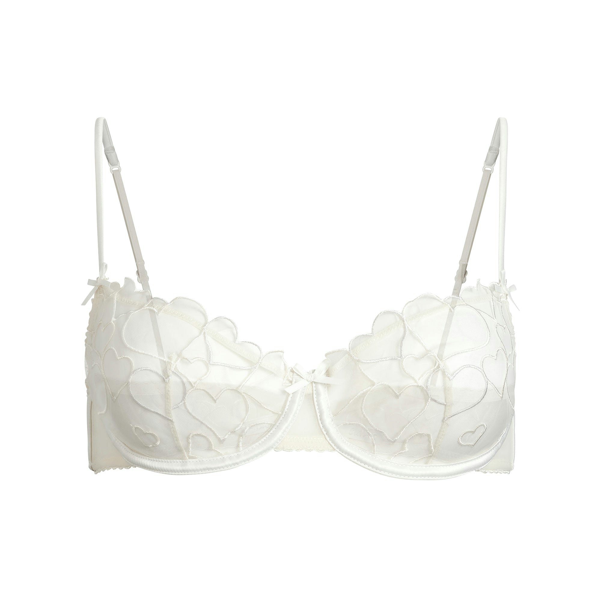 EMBROIDERED TULLE UNLINED DEMI BRA | MARBLE FLAT ON A WHITE BACKGROUND | FLT