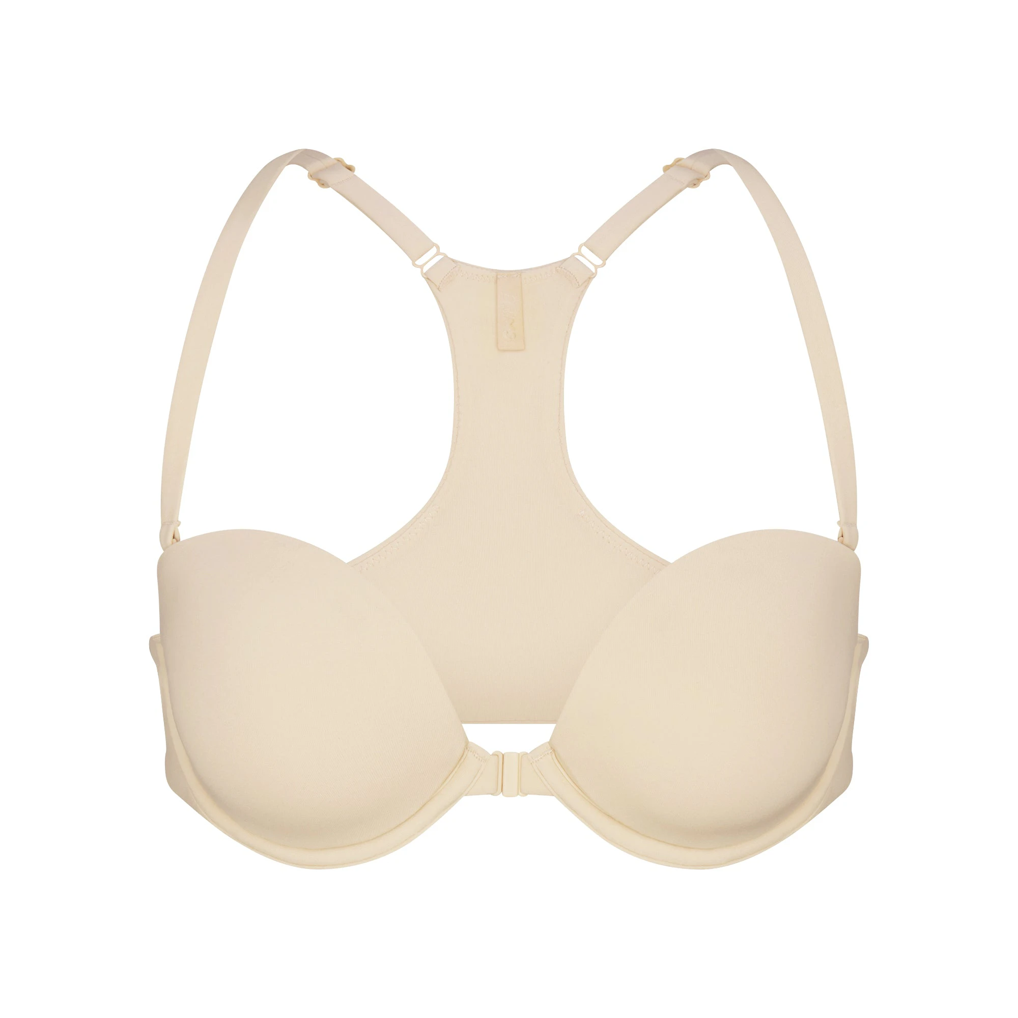 FITS EVERYBODY RACERBACK DEMI BRA | SAND FLAT ON A WHITE BACKGROUND | FLT