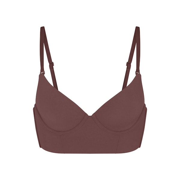 FITS EVERYBODY LOW BACK LONGLINE BRA | COCOA FLAT ON A WHITE BACKGROUND | FLT