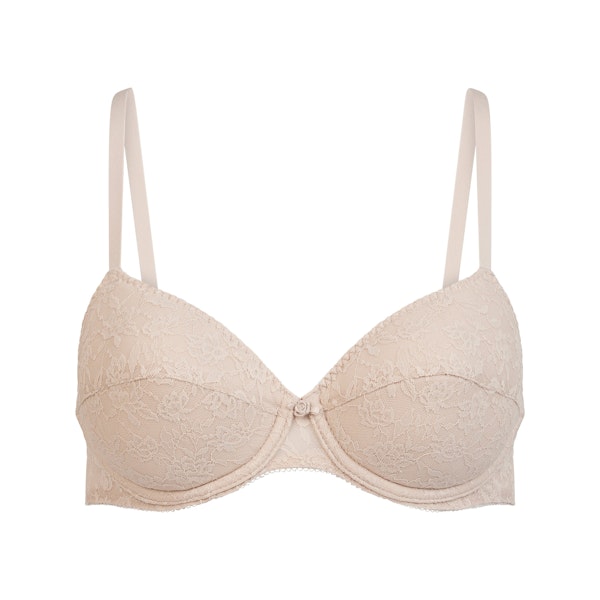 VINTAGE BRAS LACE BRA | MUSHROOM FLAT ON A WHITE BACKGROUND | FLT