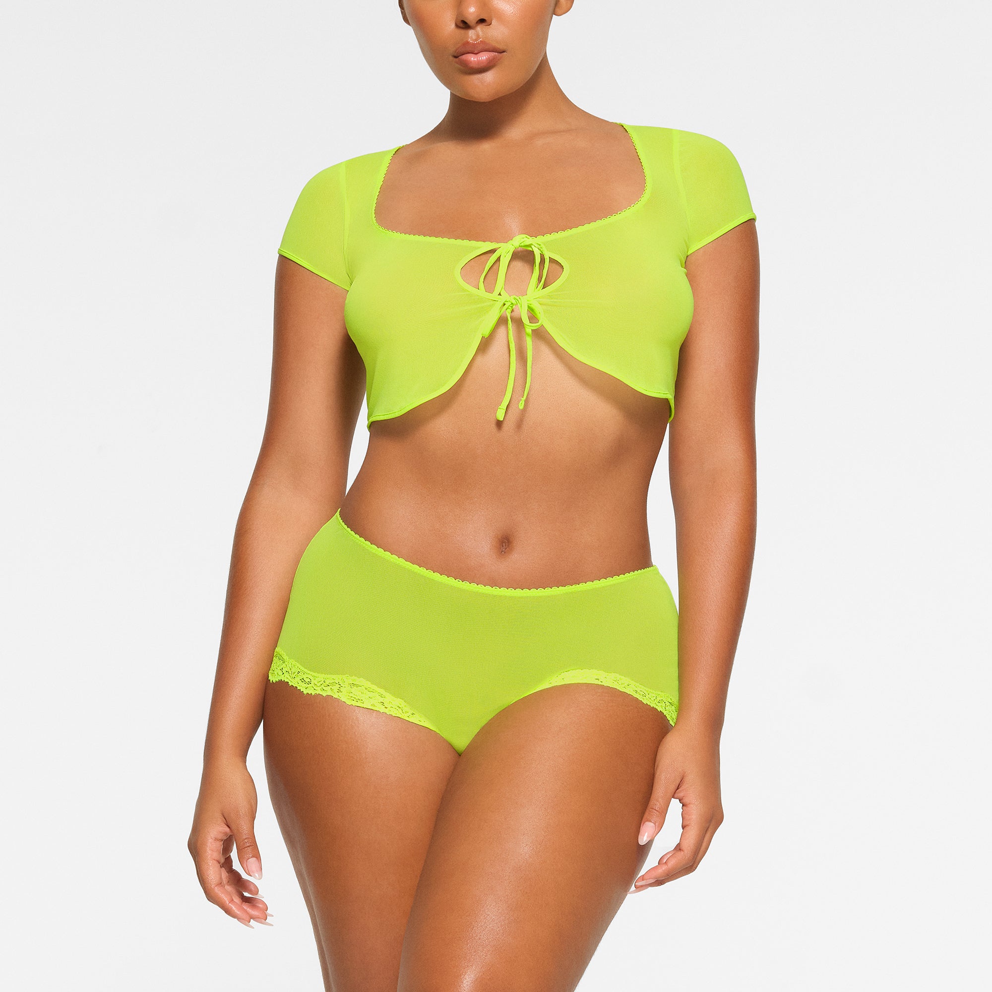 Ultra cropped mesh top top