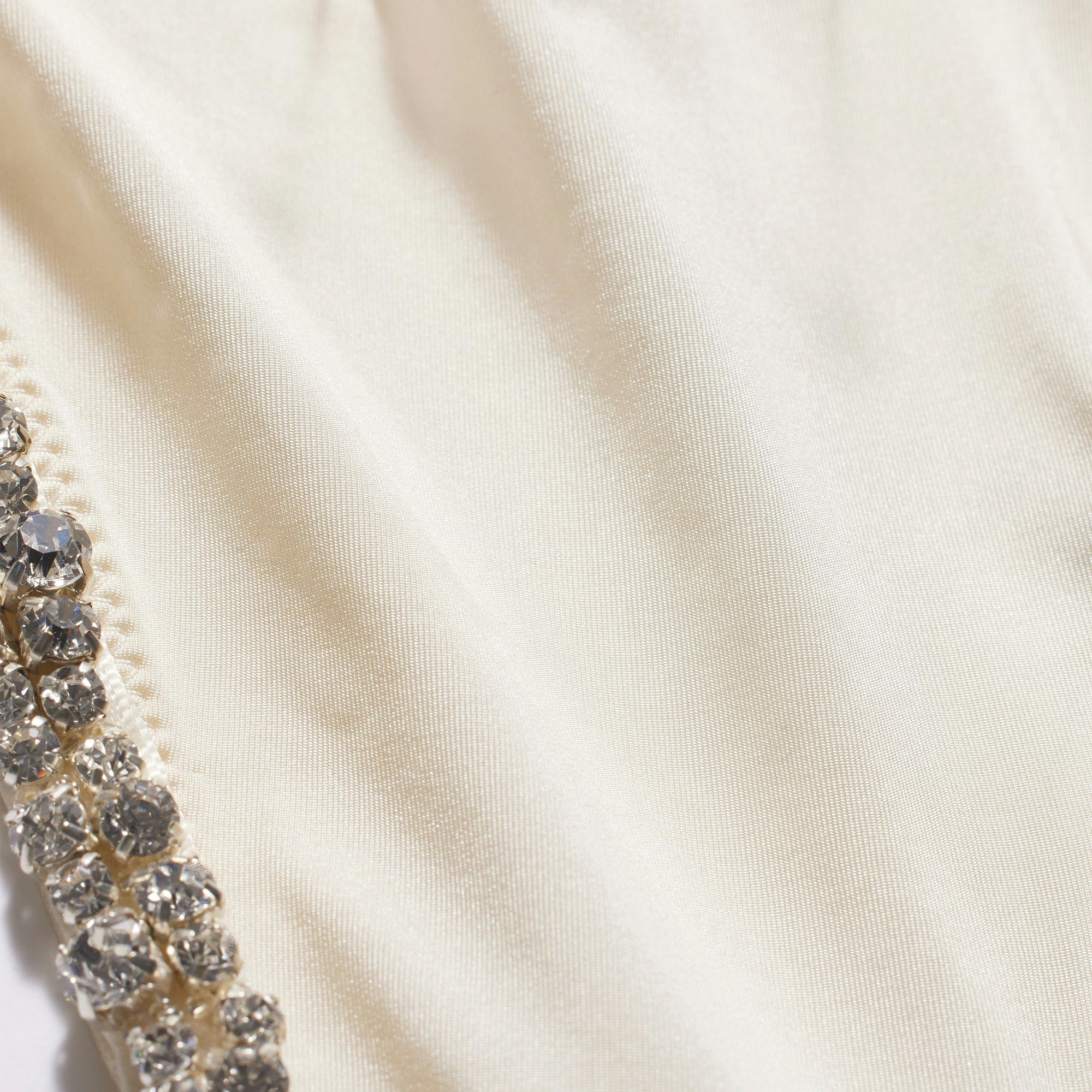 SHINE FOUNDATIONS RHINESTONE STRAP STRING THONG | ECRU ADDITIONAL FABRIC DETAILS