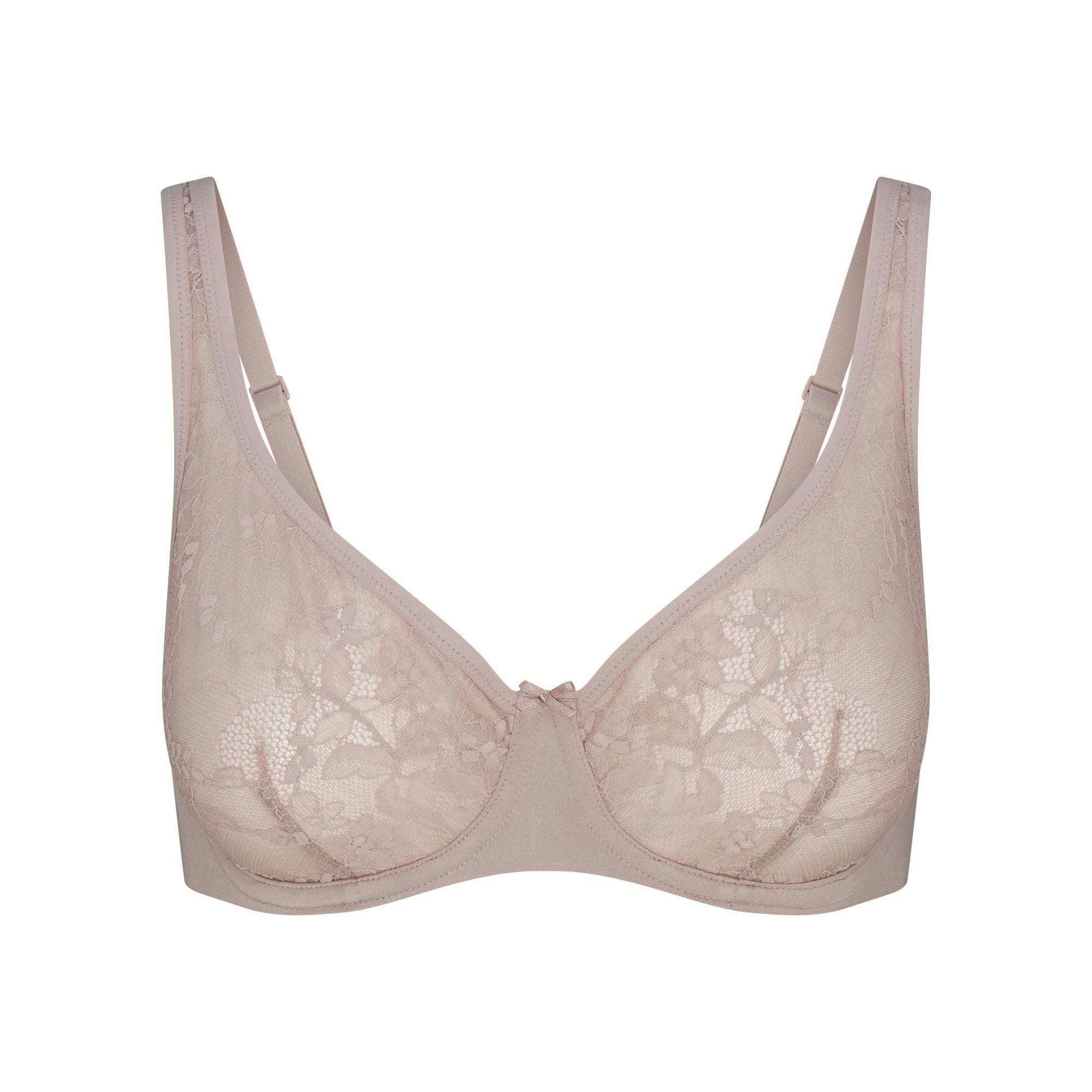SKIMS LACE UNLINED MINIMIZER BRA | FAWN FLAT ON A WHITE BACKGROUND | FLT