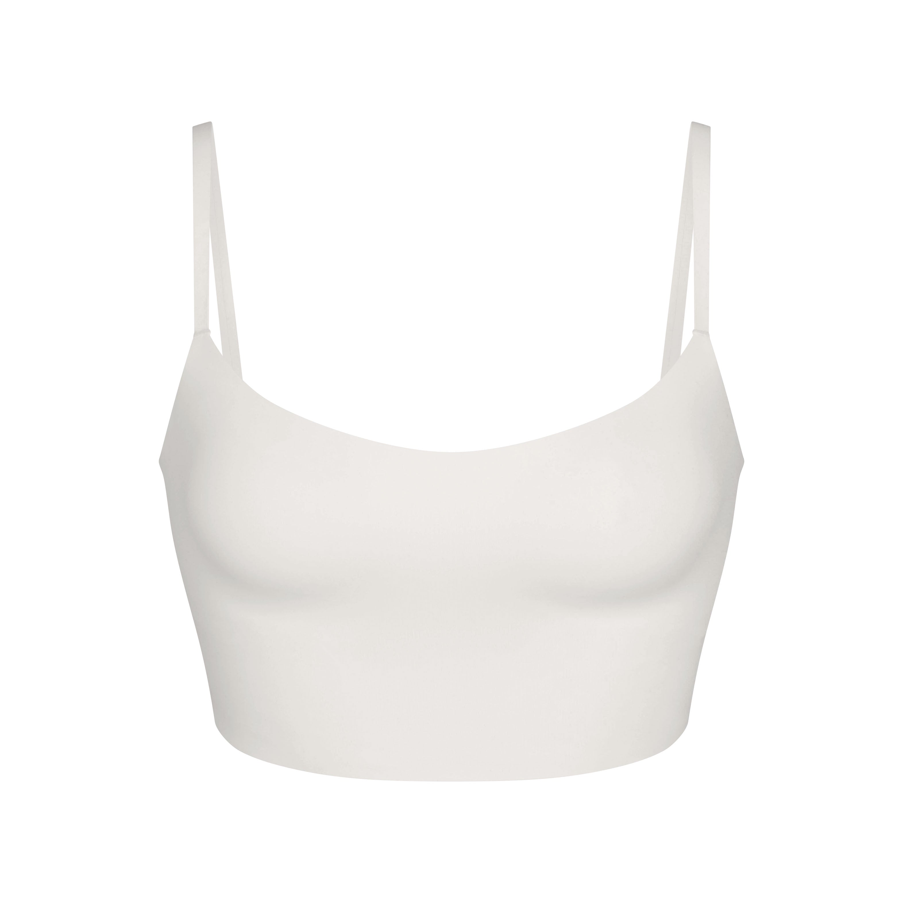 NikeSKIMS MATTE CAMI BRA TOP | IVORY LAYS FLAT ON A WHITE BACKGROUND | FLT