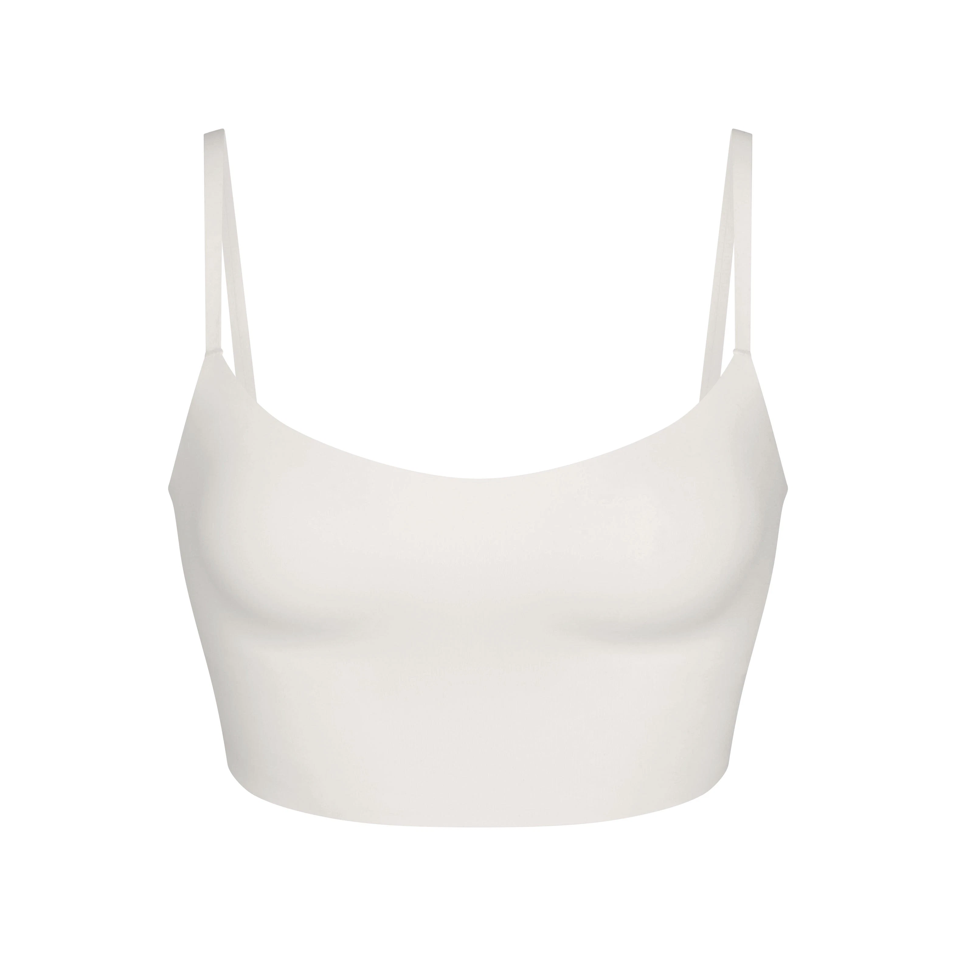 NikeSKIMS MATTE CAMI BRA TOP | IVORY LAYS FLAT ON A WHITE BACKGROUND | FLT