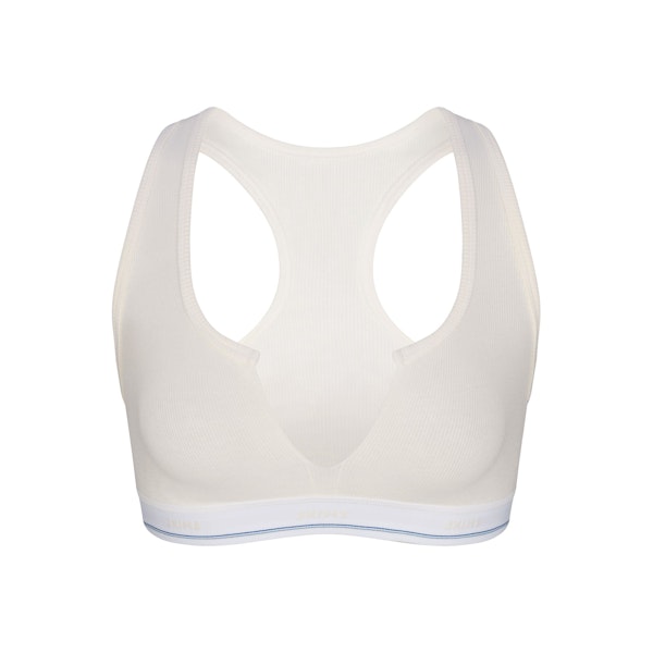COTTON RIB SPLIT NECK BRALETTE | MARBLE STRIPE (SCOOP BRALETTES, BRALETTES) FLAT ON A WHITE BACKGROUND | FLT