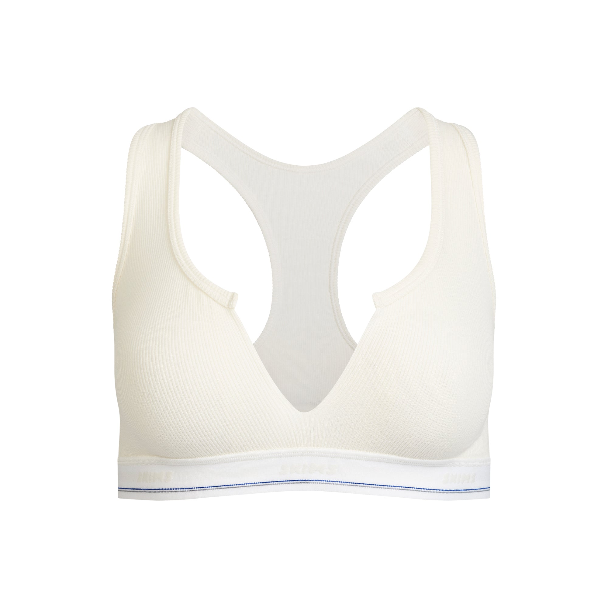 COTTON RIB SPLIT NECK BRALETTE | MARBLE STRIPE