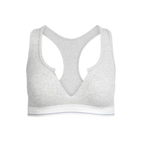 COTTON RIB SPLIT NECK BRALETTE