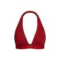 COTTON RIB HALTER BRALETTE