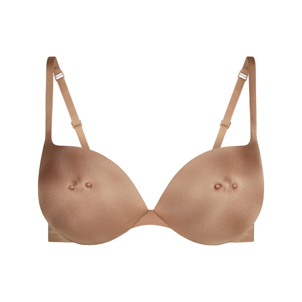 SKIMS ULTIMATE PIERCED NIPPLE PUSH-UP BRA | SIENNA FLAT ON A WHITE BACKGROUND | FLT