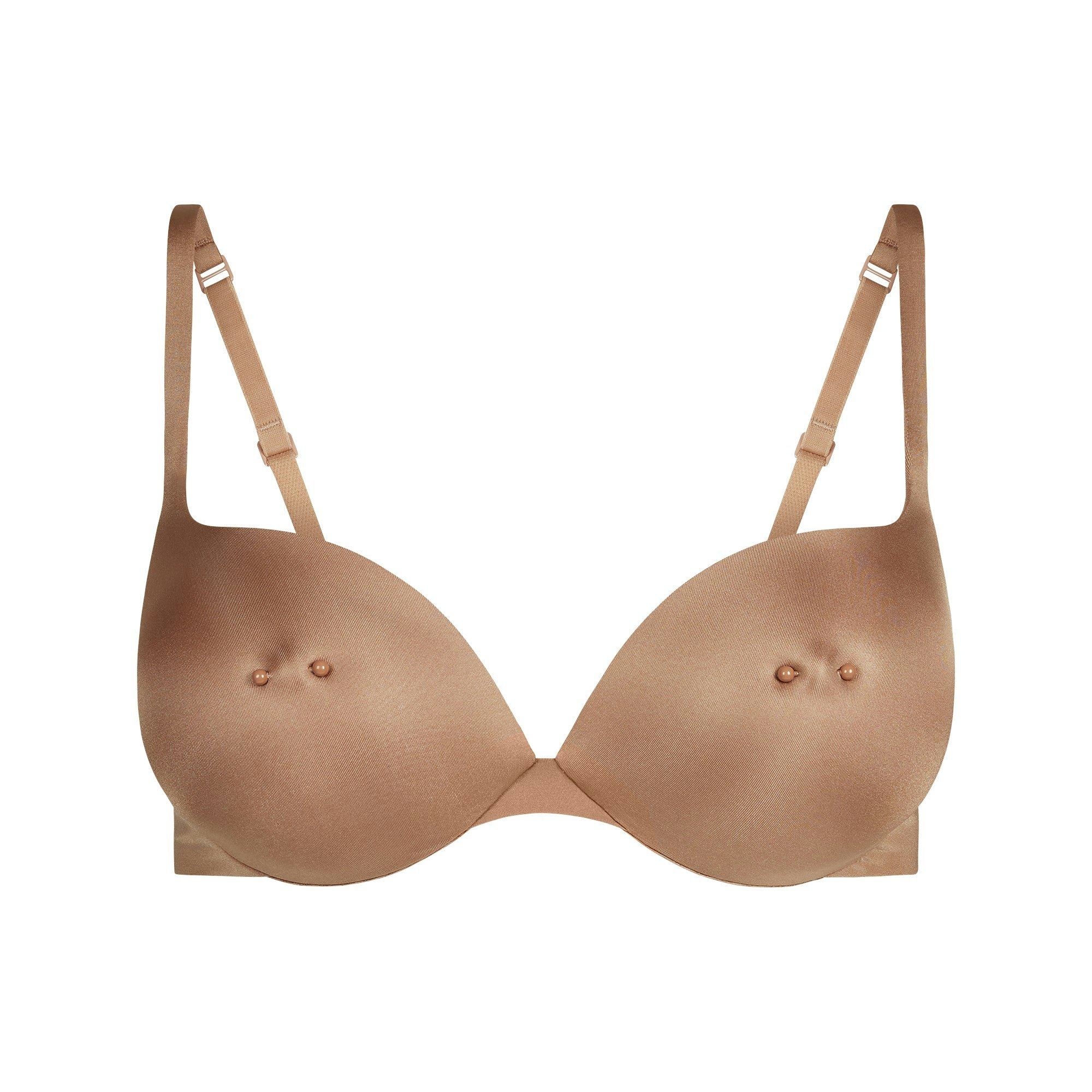 SKIMS ULTIMATE PIERCED NIPPLE PUSH-UP BRA | SIENNA FLAT ON A WHITE BACKGROUND | FLT