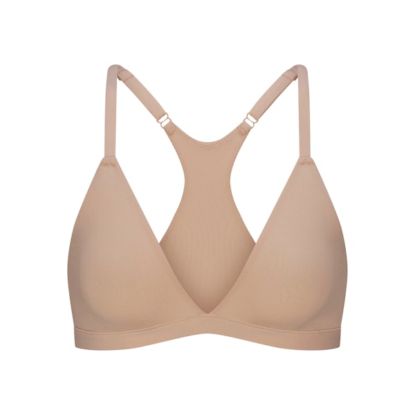 FITS EVERYBODY RACERBACK TRIANGLE BRALETTE | CLAY FLAT ON A WHITE BACKGROUND | FLT
