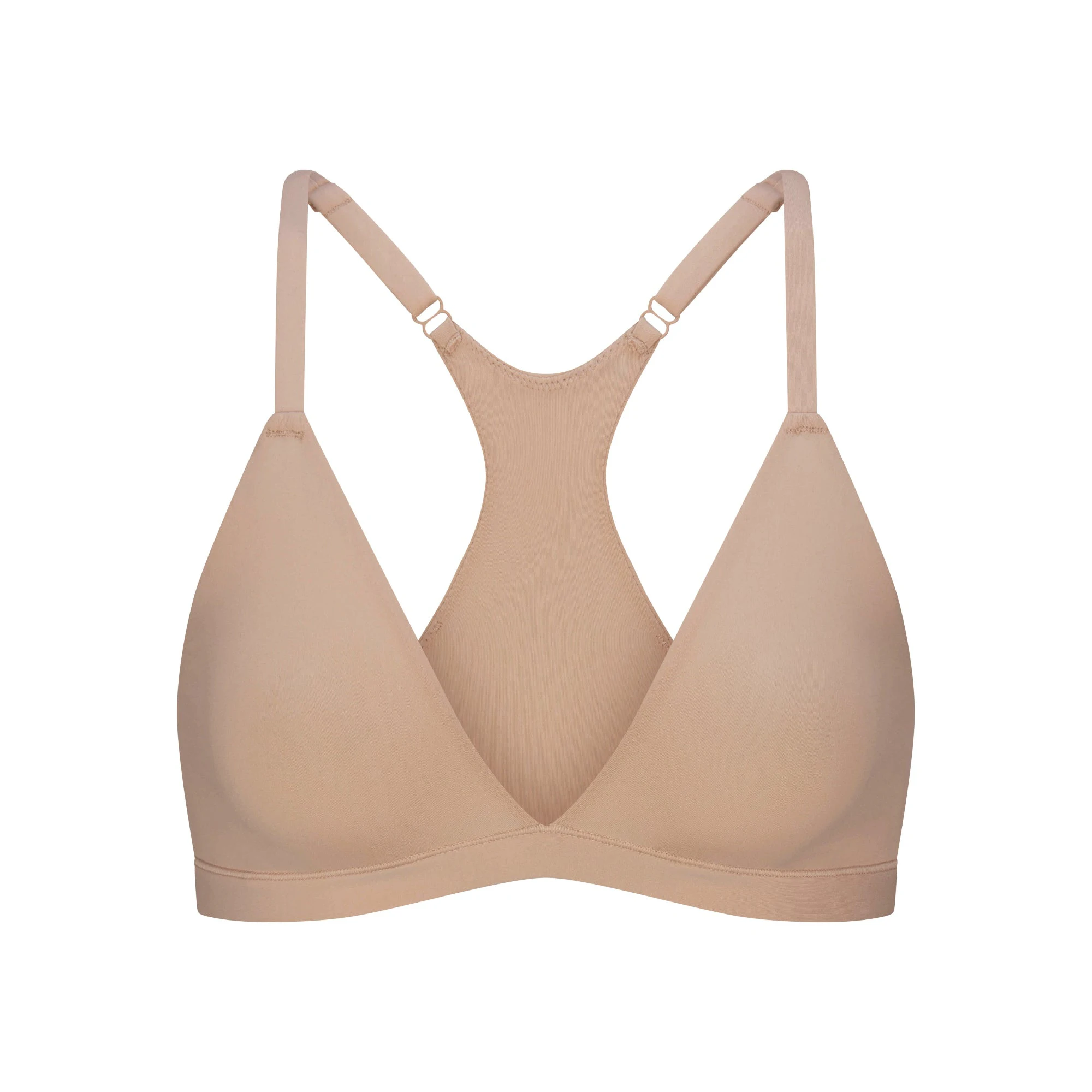 FITS EVERYBODY RACERBACK TRIANGLE BRALETTE | CLAY FLAT ON A WHITE BACKGROUND | FLT