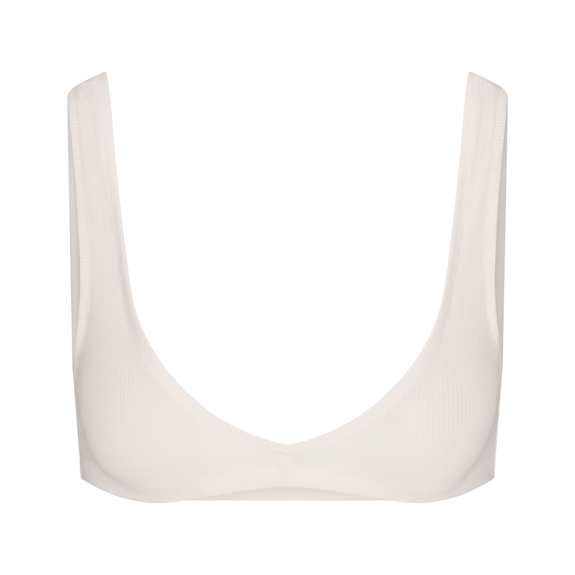 COTTON RIB SKIMPY SCOOP BRALETTE | MARBLE