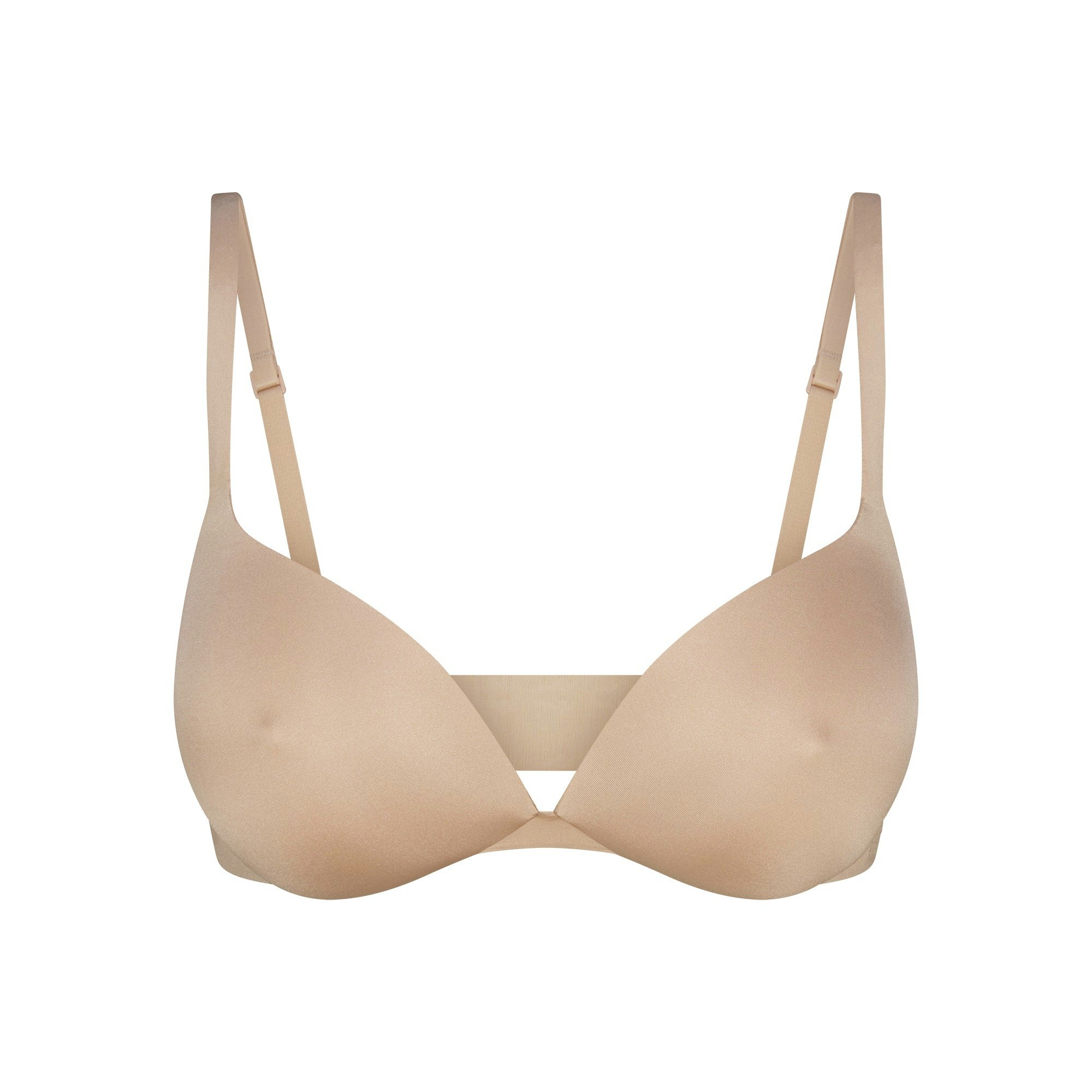 SKIMS ULTIMATE NIPPLE WIRELESS PUSH-UP BRA | CLAY FLAT ON A WHITE BACKGROUND | FLT