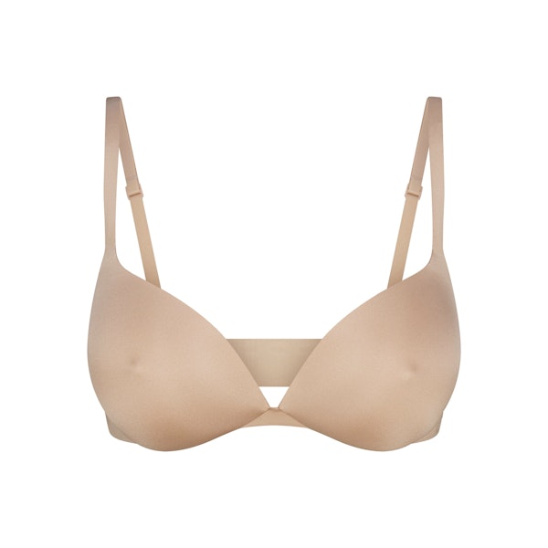 SKIMS ULTIMATE NIPPLE WIRELESS PUSH-UP BRA | CLAY FLAT ON A WHITE BACKGROUND | FLT