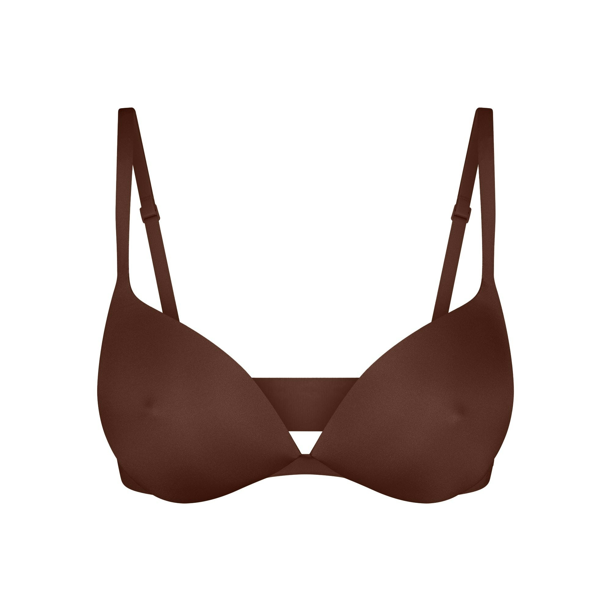 SKIMS ULTIMATE NIPPLE WIRELESS PUSH-UP BRA | COCOA FLAT ON A WHITE BACKGROUND | FLT