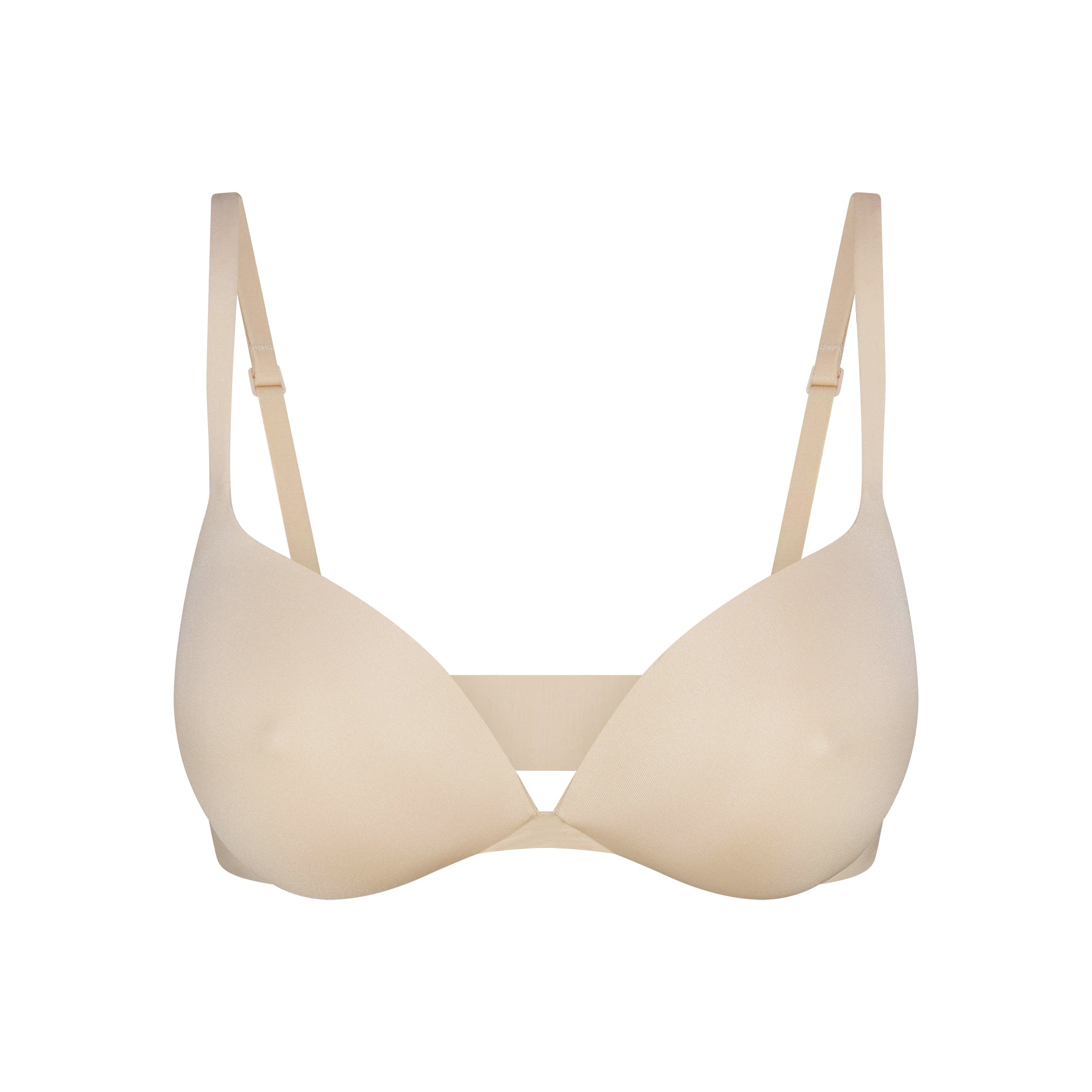 SKIMS ULTIMATE NIPPLE WIRELESS PUSH-UP BRA | SAND FLAT ON A WHITE BACKGROUND | FLT