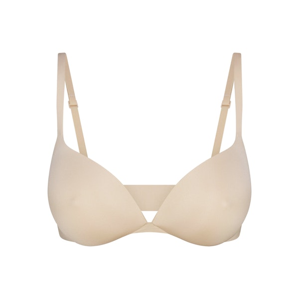 SKIMS ULTIMATE NIPPLE WIRELESS PUSH-UP BRA | SAND FLAT ON A WHITE BACKGROUND | FLT