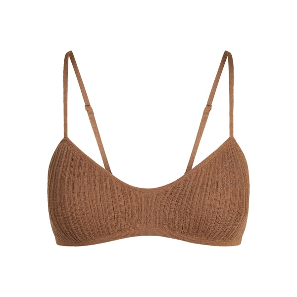 SHEER KNIT BRALETTE | BISON FLAT ON A WHITE BACKGROUND | FLT