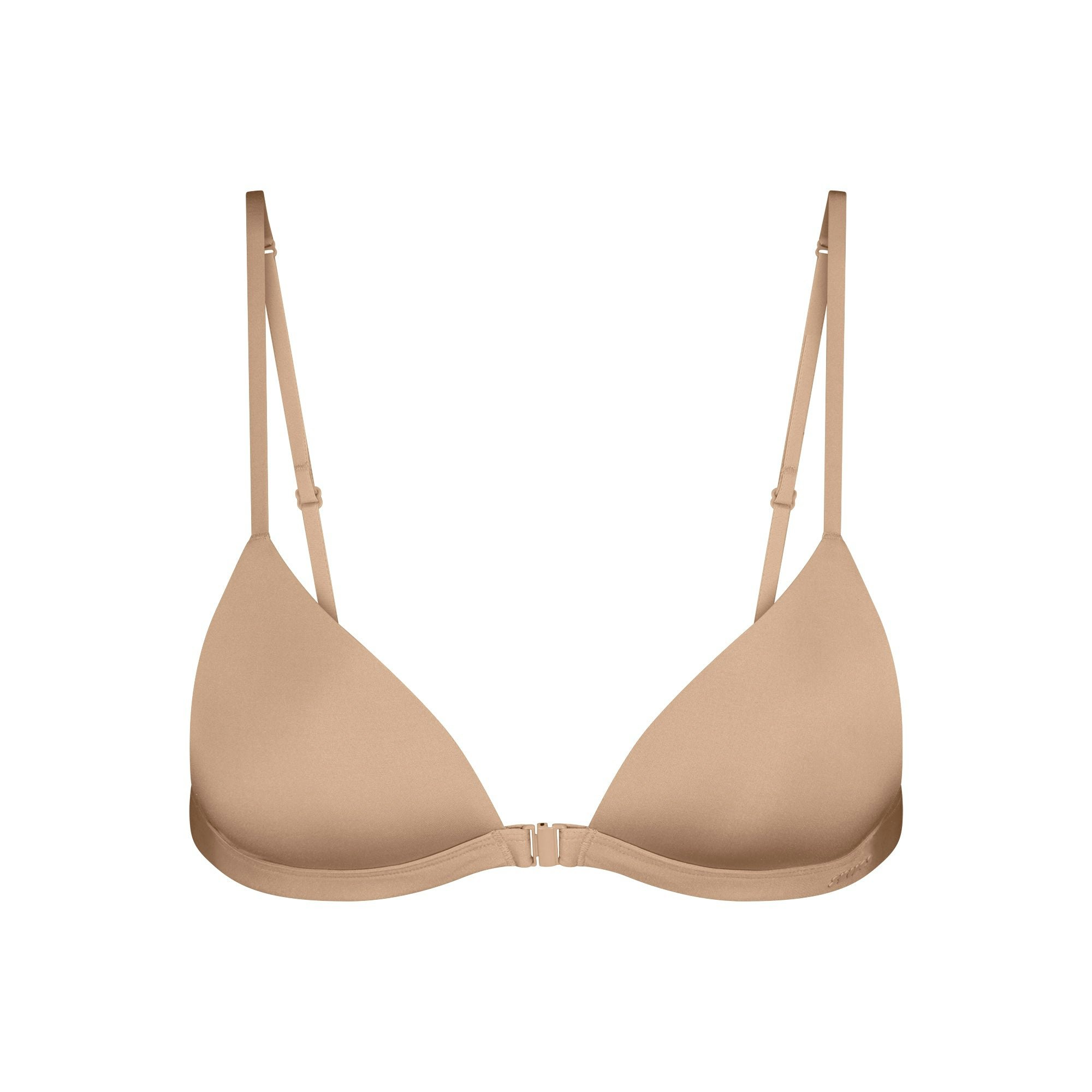WIRELESS FORM TRIANGLE FRONT CLOSE SUPER PUSH-UP BRA | CLAY FLAT ON A WHITE BACKGROUND | FLT