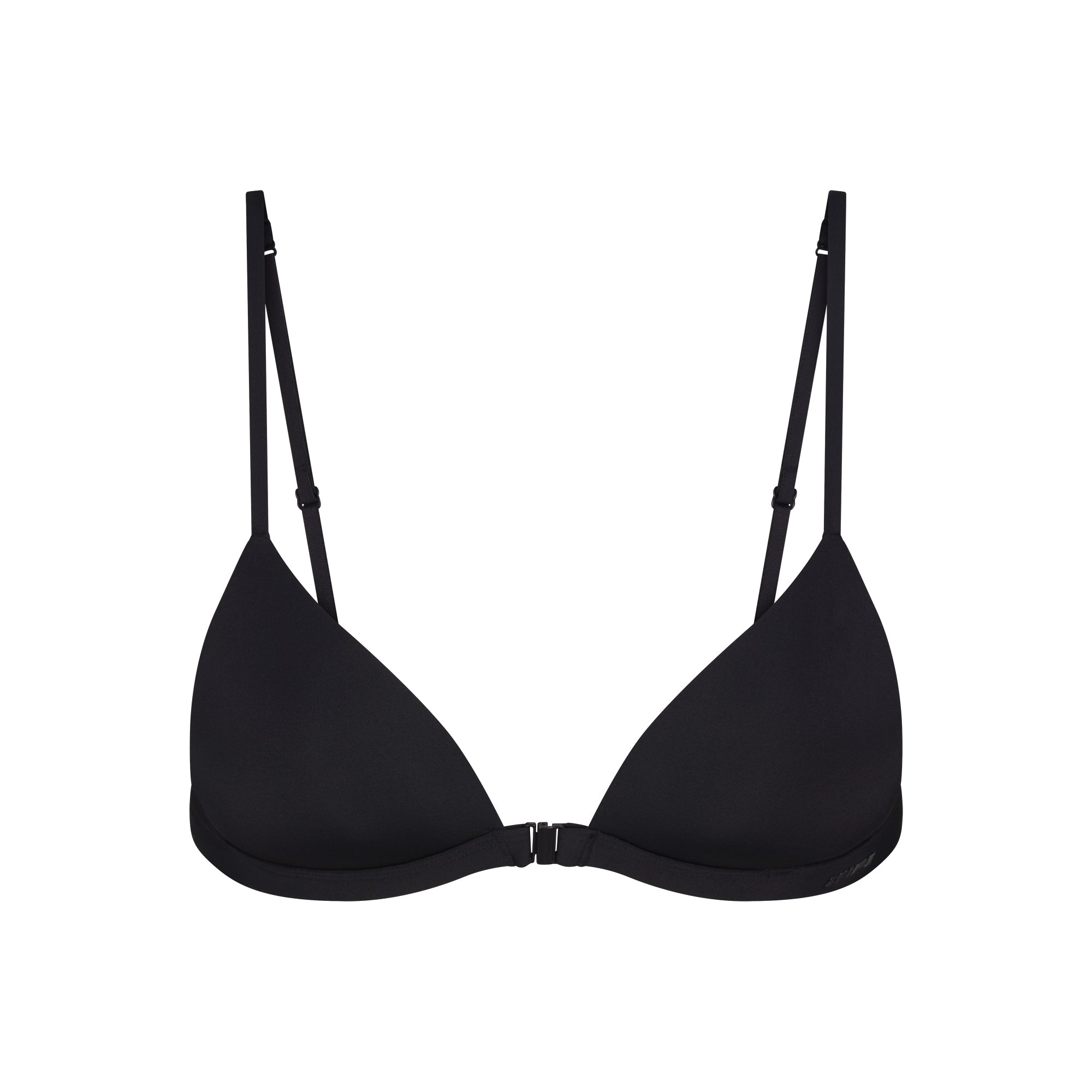 WIRELESS FORM TRIANGLE FRONT CLOSE SUPER PUSH-UP BRA | ONYX FLAT ON A WHITE BACKGROUND | FLT