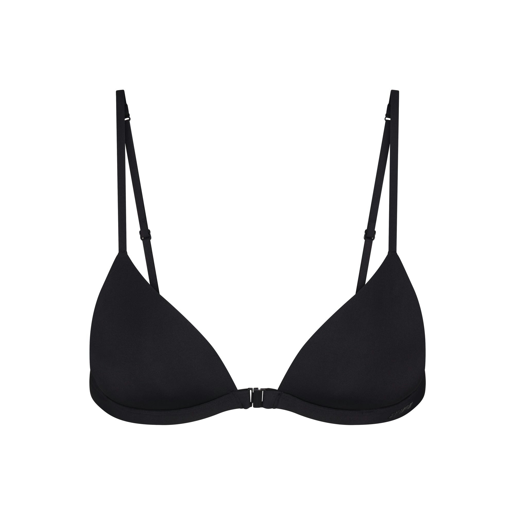 WIRELESS FORM TRIANGLE FRONT CLOSE SUPER PUSH-UP BRA | ONYX FLAT ON A WHITE BACKGROUND | FLT