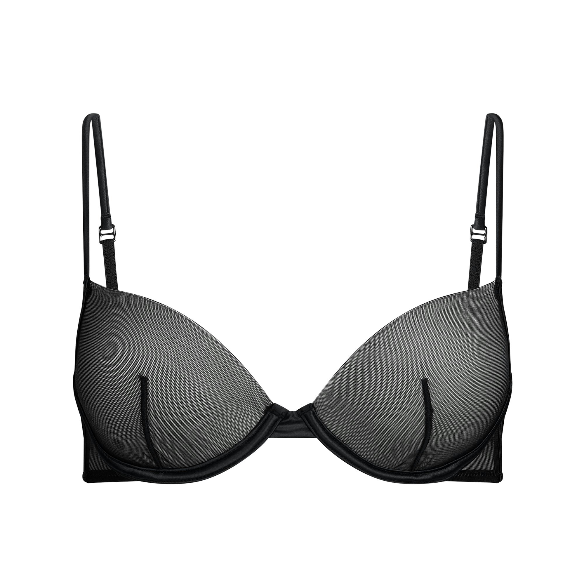 INVISIBLE PLUNGE BRA | OBSIDIAN FLAT ON A WHITE BACKGROUND | FLT