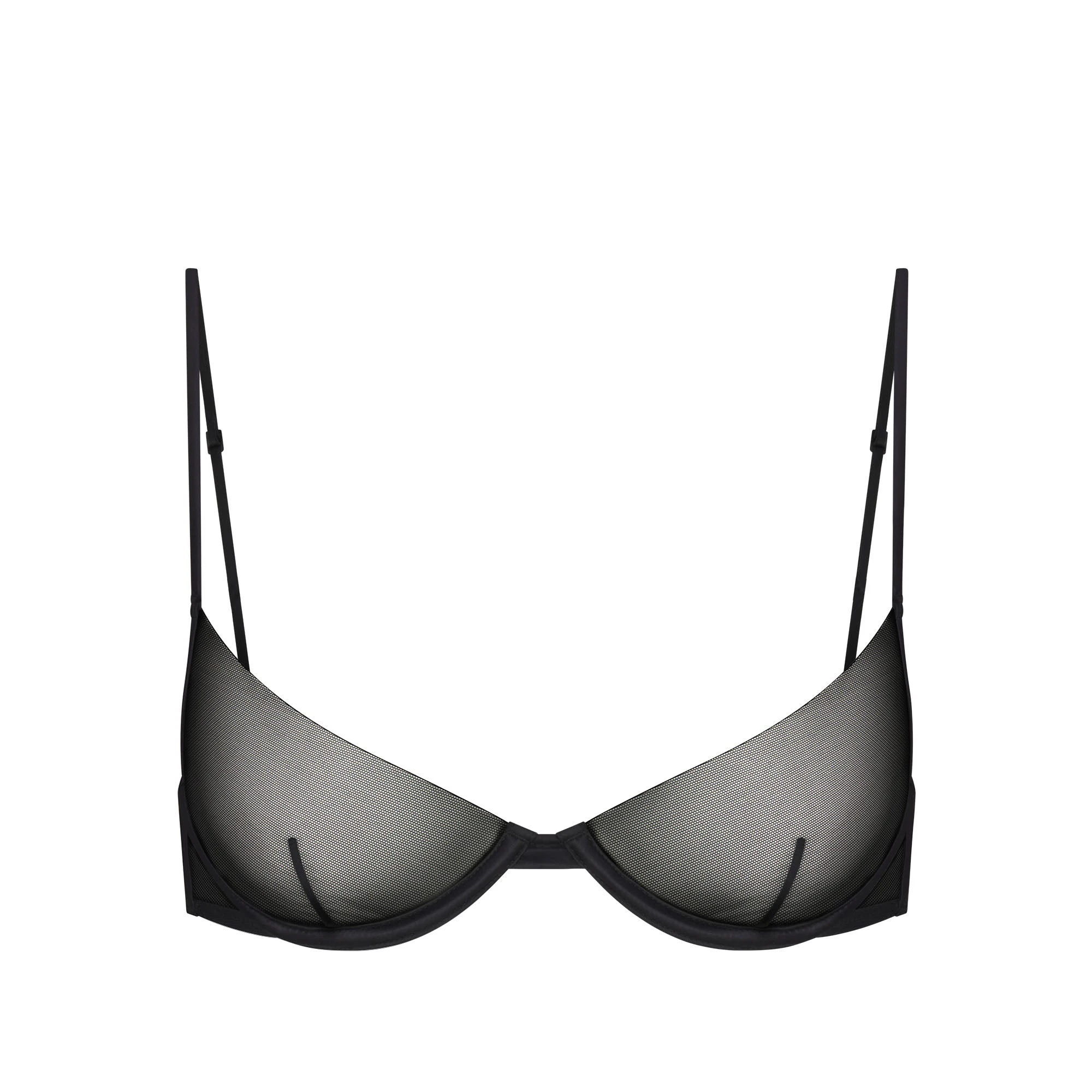 INVISIBLE PLUNGE BRA | OBSIDIAN FLAT ON A WHITE BACKGROUND | FLT