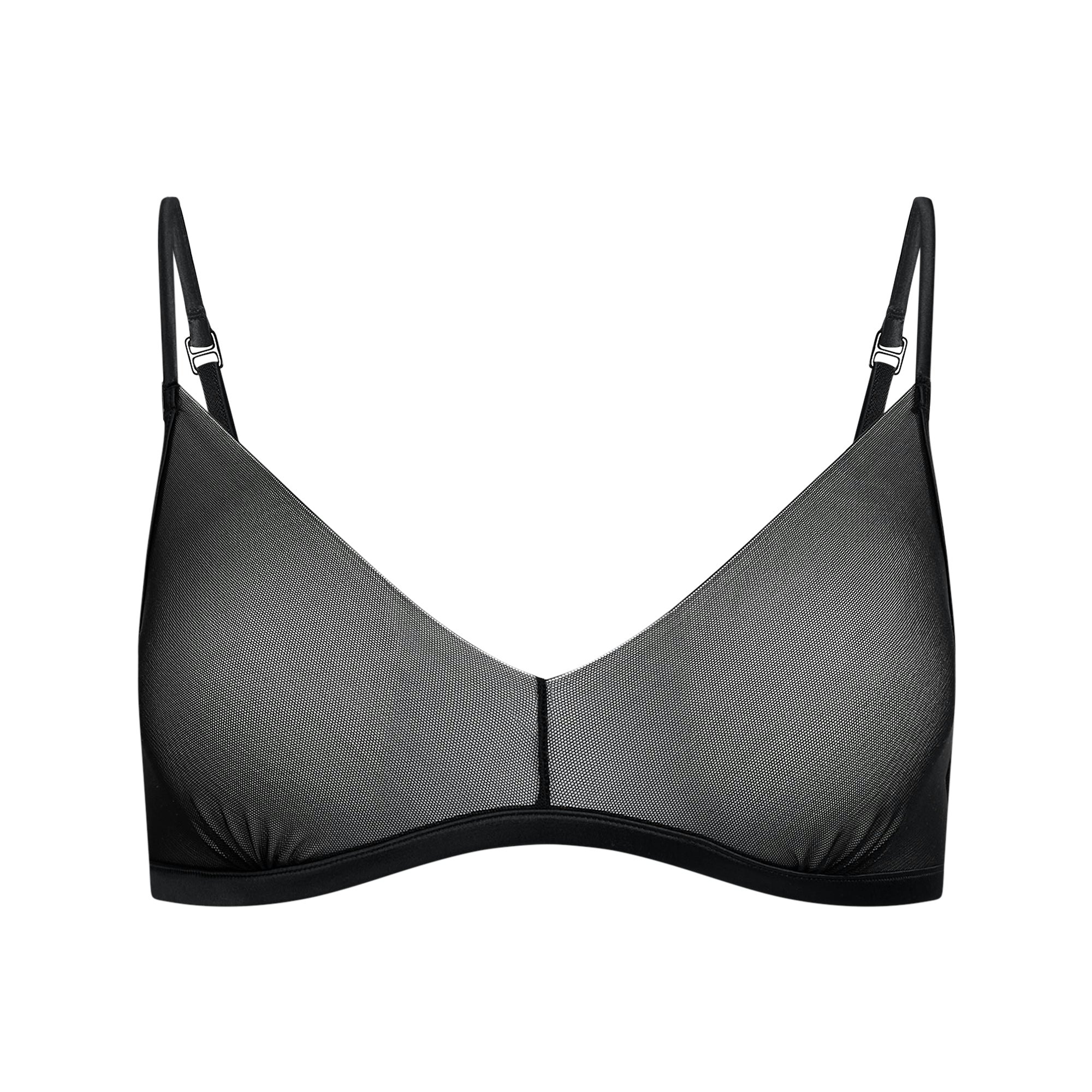 INVISIBLE TRIANGLE BRALETTE | OBSIDIAN FLAT ON A WHITE BACKGROUND | FLT
