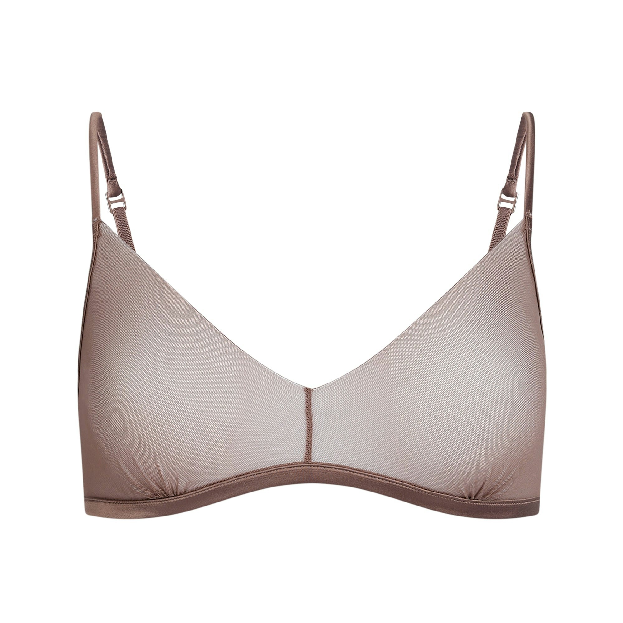 INVISIBLE TRIANGLE BRALETTE | UMBER FLAT ON A WHITE BACKGROUND | FLT