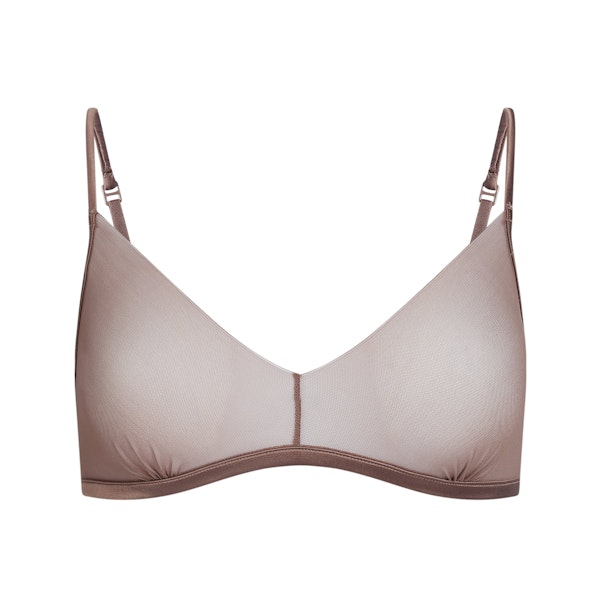 INVISIBLE TRIANGLE BRALETTE | UMBER FLAT ON A WHITE BACKGROUND | FLT