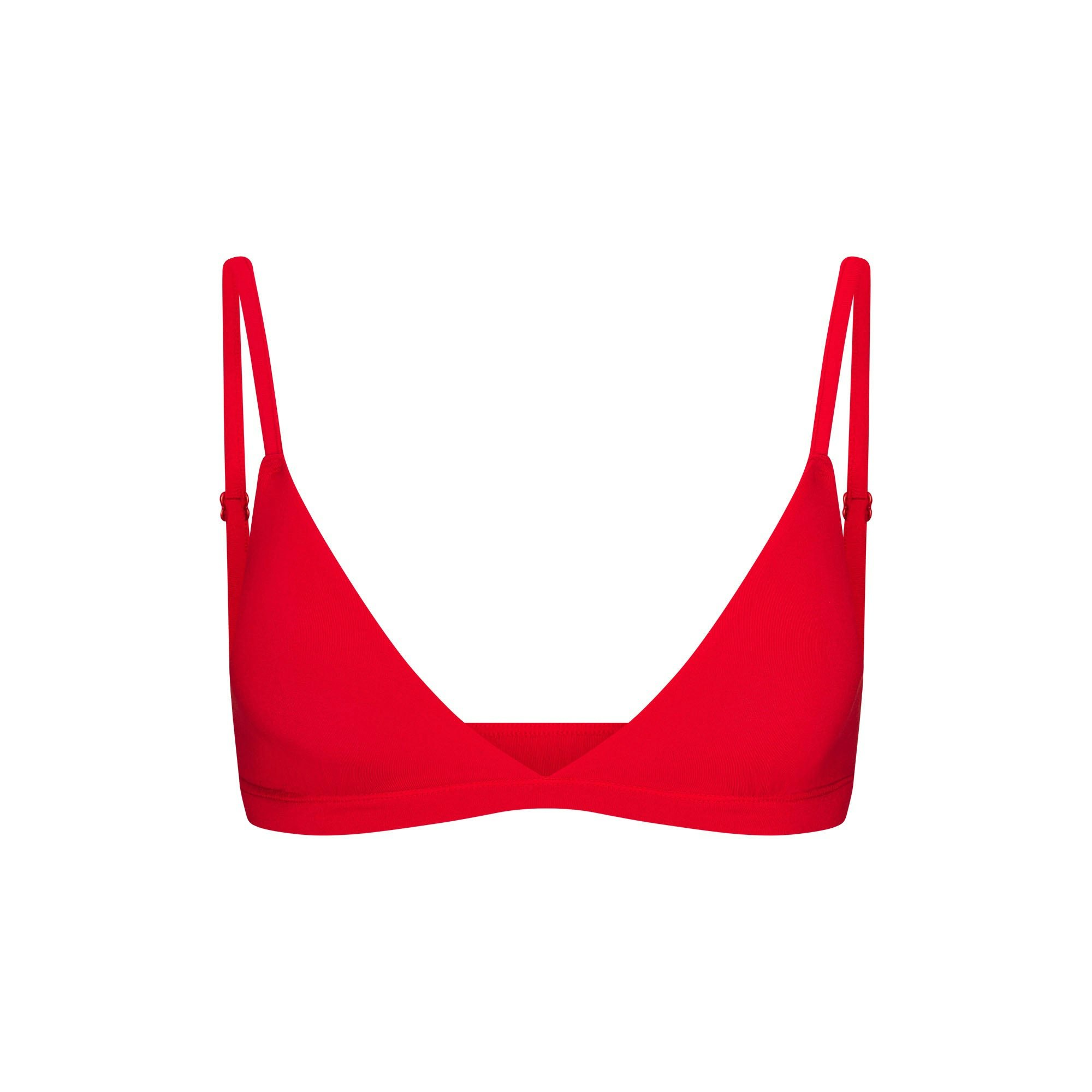 SKIMS SLEEP TRIANGLE BRALETTE | RUBY FLAT ON A WHITE BACKGROUND | FLT