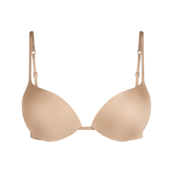 SKIMS ULTIMATE SUPER PUSH-UP BRA | CLAY FLAT ON A WHITE BACKGROUND | FLT