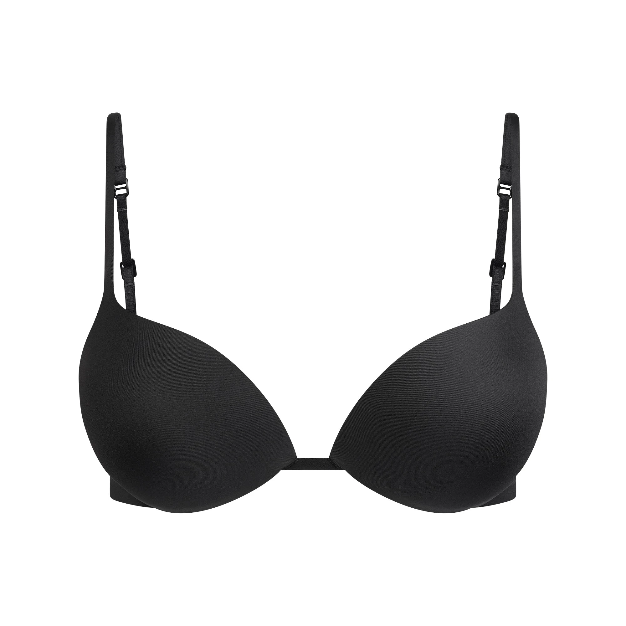 SKIMS ULTIMATE SUPER PUSH-UP BRA | ONYX FLAT ON A WHITE BACKGROUND | FLT